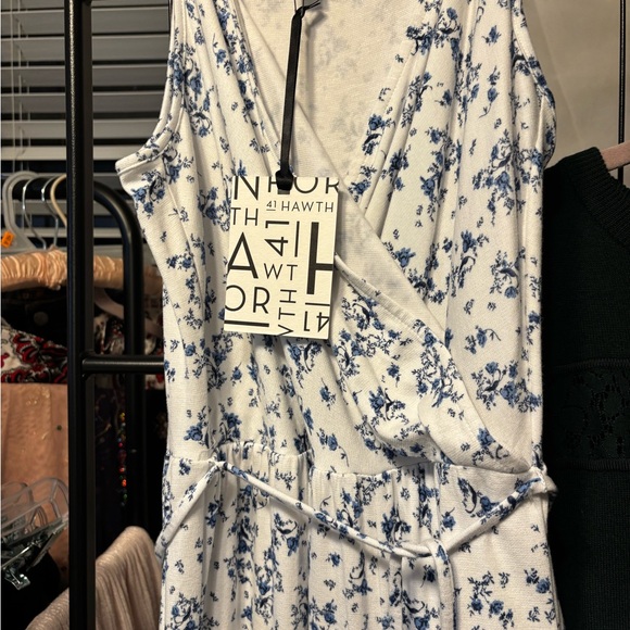 😍 NWT 41 Hawthorn Blue Floral Maxi Romper  Dress medium petite - Picture 7 of 8